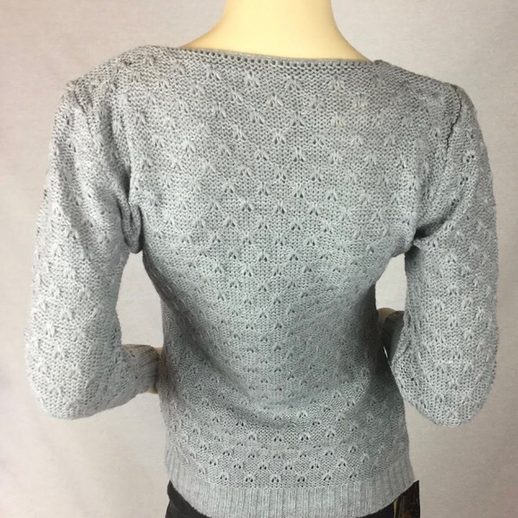 Comfortable Grey Women’s Turkish sweater repeated pattern stretch Red Roza Brand - Picture 3 of 10